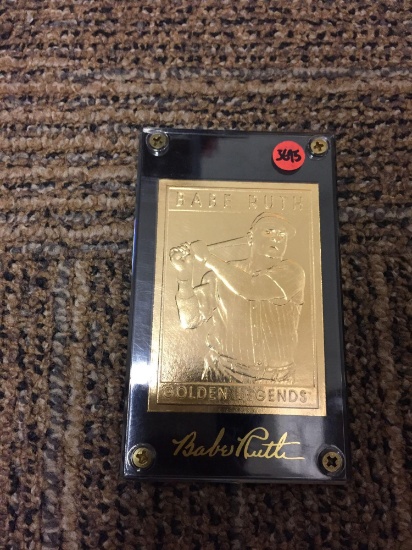 Babe Ruth Golden Legends 23kt Gold Foil Trading Card in Case