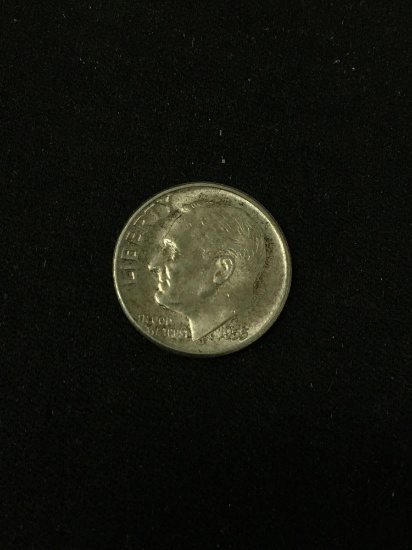 1955 United States Roosevelt Silver Dime - 90% Silver Coin from Estate