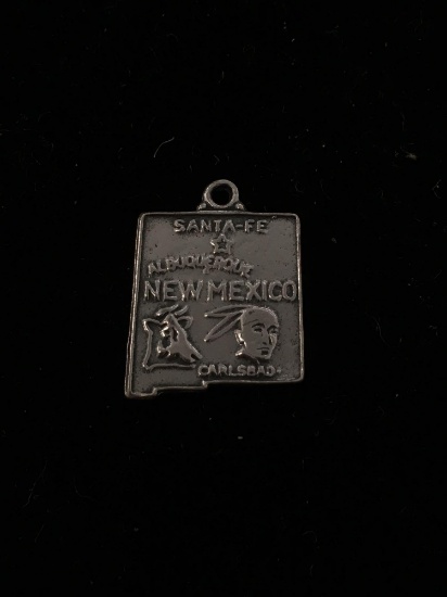 Bell Trading Co. New Mexico Outline Sterling Silver Charm Pendant