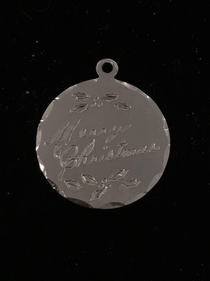 Merry Christmas - Inscribed - Sterling Silver Charm Pendant