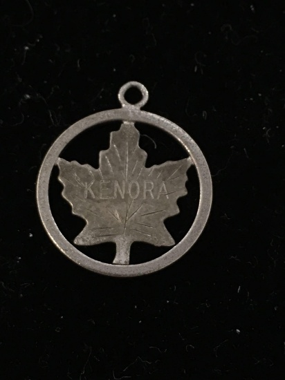 Kenora Vintage Maple Leaf Sterling Silver Charm Pendant