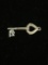 Key with the Number 21 Sterling Silver Charm Pendant