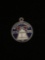 Enameled 1976 Bicentennial Sterling Silver Charm Pendant