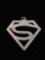 Superman Logo Sterling Silver Charm Pendant