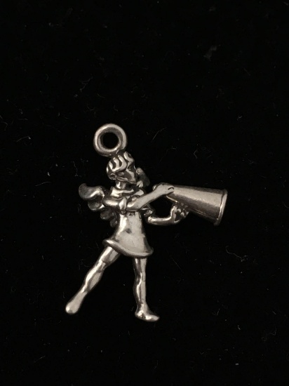 Fairy with a Megaphone Sterling Silver Charm Pendant