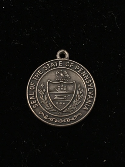 Seal of the State of Pennsylvania Sterling Silver Charm Pendant