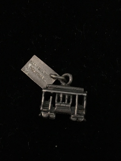 Bell Signed San Francisco Cable Car Sterling Silver Charm Pendant