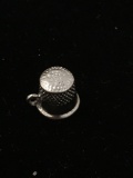 Sewing Thimble Sterling Silver Charm Pendant