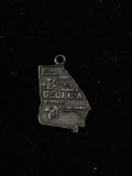 Georgia State Map Sterling Silver Charm Pendant