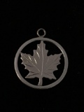 Maple Leaf Cut Out Sterling Silver Charm Pendant