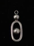 Modernist Circles and Shapes Sterling Silver Charm Pendant