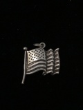 United States American Flag Sterling Silver Charm Pendant