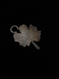 Oak Tree Leaf Sterling Silver Charm Pendant
