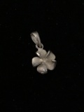 Hawaiian Flower Sterling Silver Charm Pendant