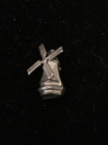 Moving Windmill Sterling Silver Charm Pendant