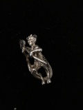 Devil with Pitchfork Sterling Silver Charm Pendant