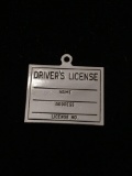 Drivers License Sterling Silver Charm Pendant