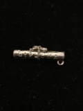 Rolled Up Diploma or Other Message Sterling Silver Charm Pendant