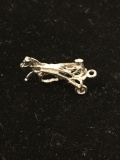 Horse Carriage Racing Sterling Silver Charm Pendant