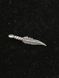 Indian Feather Sterling Silver Charm Pendant