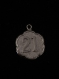 #21 on Pattern Sterling Silver Charm Pendant