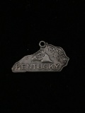 Kentucky State Outline Sterling Silver Charm Pendant