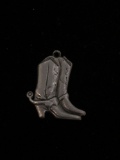 Pair of Cowboy Boots Sterling Silver Charm Pendant