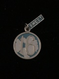 Sweet Sixteen 16 Sterling Silver Charm Pendant