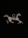 Racing Horse Sterling Silver Charm Pendant