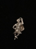 Dancing Man in Scottish Kilt Sterling Silver Charm Pendant