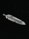 Feather Sterling Silver Charm Pendant