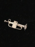 Trumpet Sterling Silver Charm Pendant