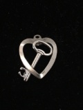 Key to My Heart Sterling Silver Charm Pendant
