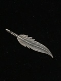 Old Pawn Feather Sterling Silver Charm Pendant