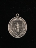 MA State Seal Sterling Silver Charm Pendant
