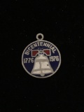 Enameled 1976 Bicentennial Sterling Silver Charm Pendant