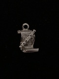 Diploma Scroll Sterling Silver Charm Pendant