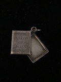 State of Bliss Marriage License Sterling Silver Charm Pendant