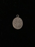 Etched Sterling Silver Charm Pendant