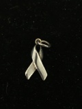 Cancer Ribbon Sterling Silver Charm Pendant