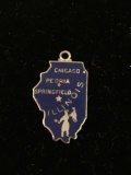Prairie State Illinois Sterling Silver Charm Pendant
