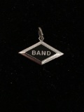 Enameled BAND Sterling Silver Charm Pendant