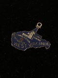 West Virginia Blue Enameled Sterling Silver Charm Pendant