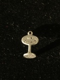 No Parking Sign Sterling Silver Charm Pendant