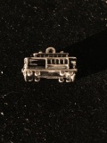 Train Cart Sterling Silver Charm Pendant
