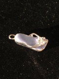 Enameled Sandal Sterling Silver Charm Pendant