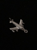Airplane Sterling Silver Charm Pendant