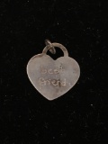 Best Friend Heart Toggle Sterling Silver Charm Pendant