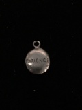 PATIENCE Sterling Silver Charm Pendant