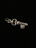 Petite Key Sterling Silver Charm Pendant